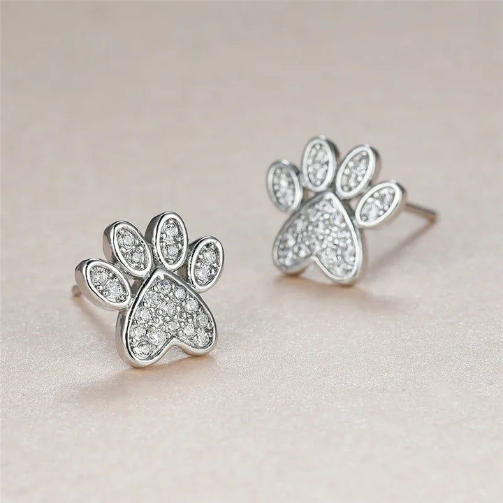 Boucles d'oreilles en zircon blanc – Design en forme de cœur
