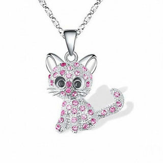 Collier en Zirconia Coloré avec Chatons Argentés