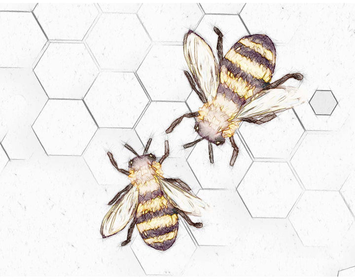 Bague en nid d'abeille plaquée or 18K ajustable