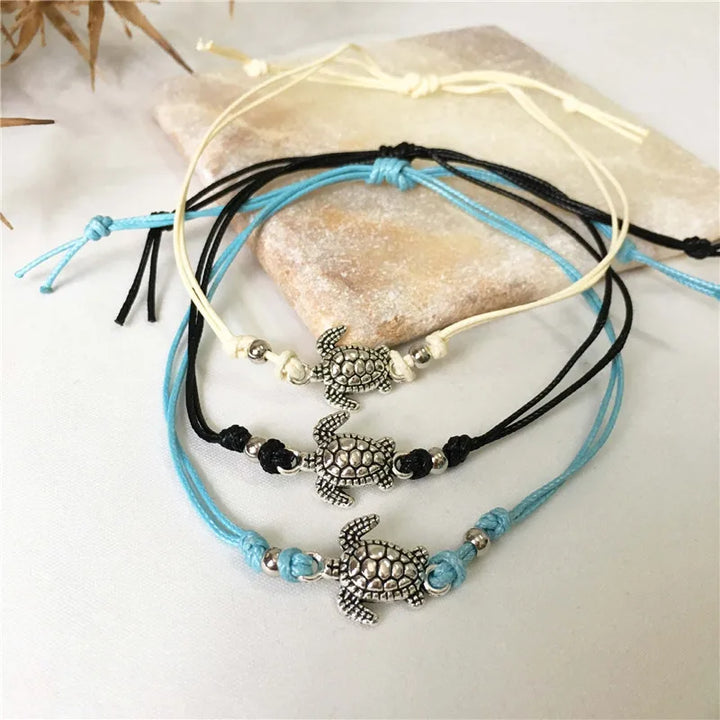 Bracelet Cheville en Cuir de Tortue de Mer
