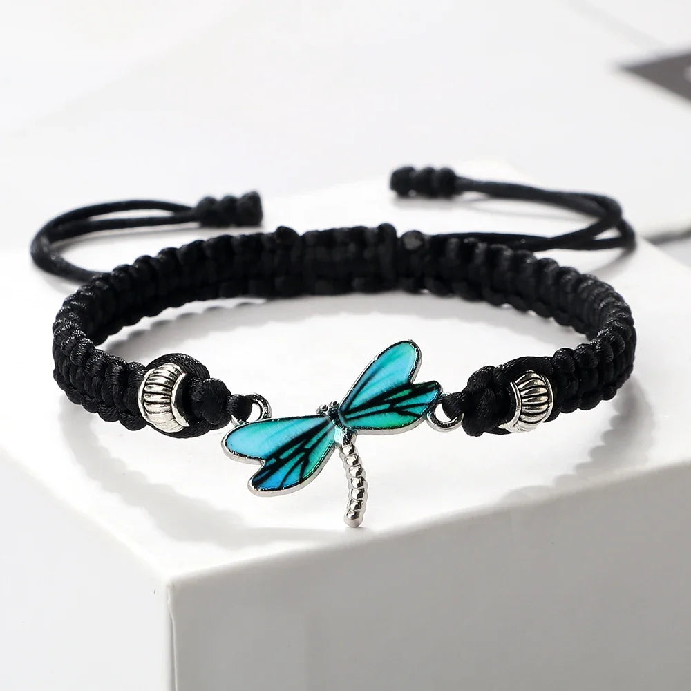 Bracelet Tissé à la Main Rêves de Libellule