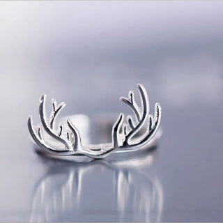 Bague en Argent Sterling avec Bois de Cerf
