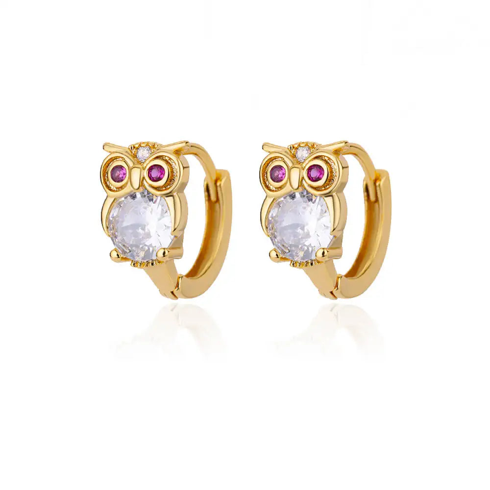 Boucles d'oreilles créoles animaux en cristal