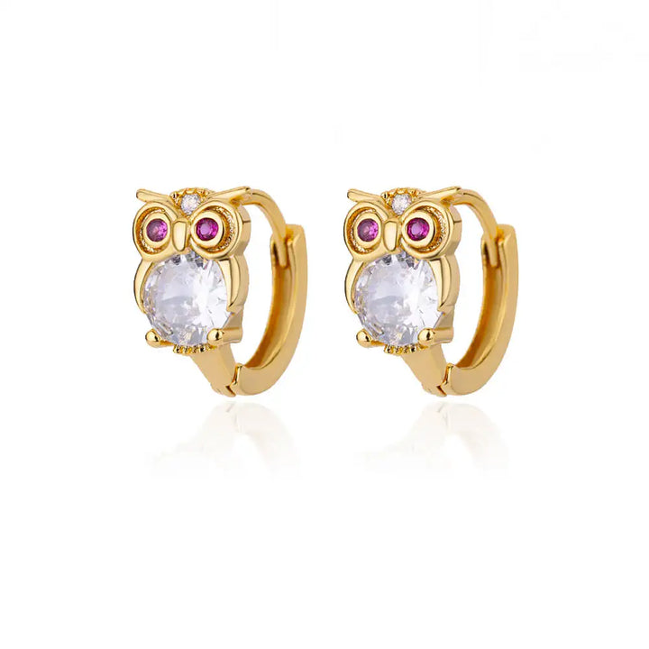Boucles d'oreilles créoles animaux en cristal