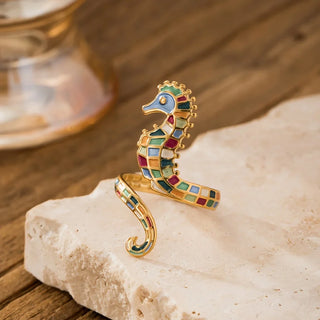 Bague Ajustable Hippocampe Rêves Océaniques