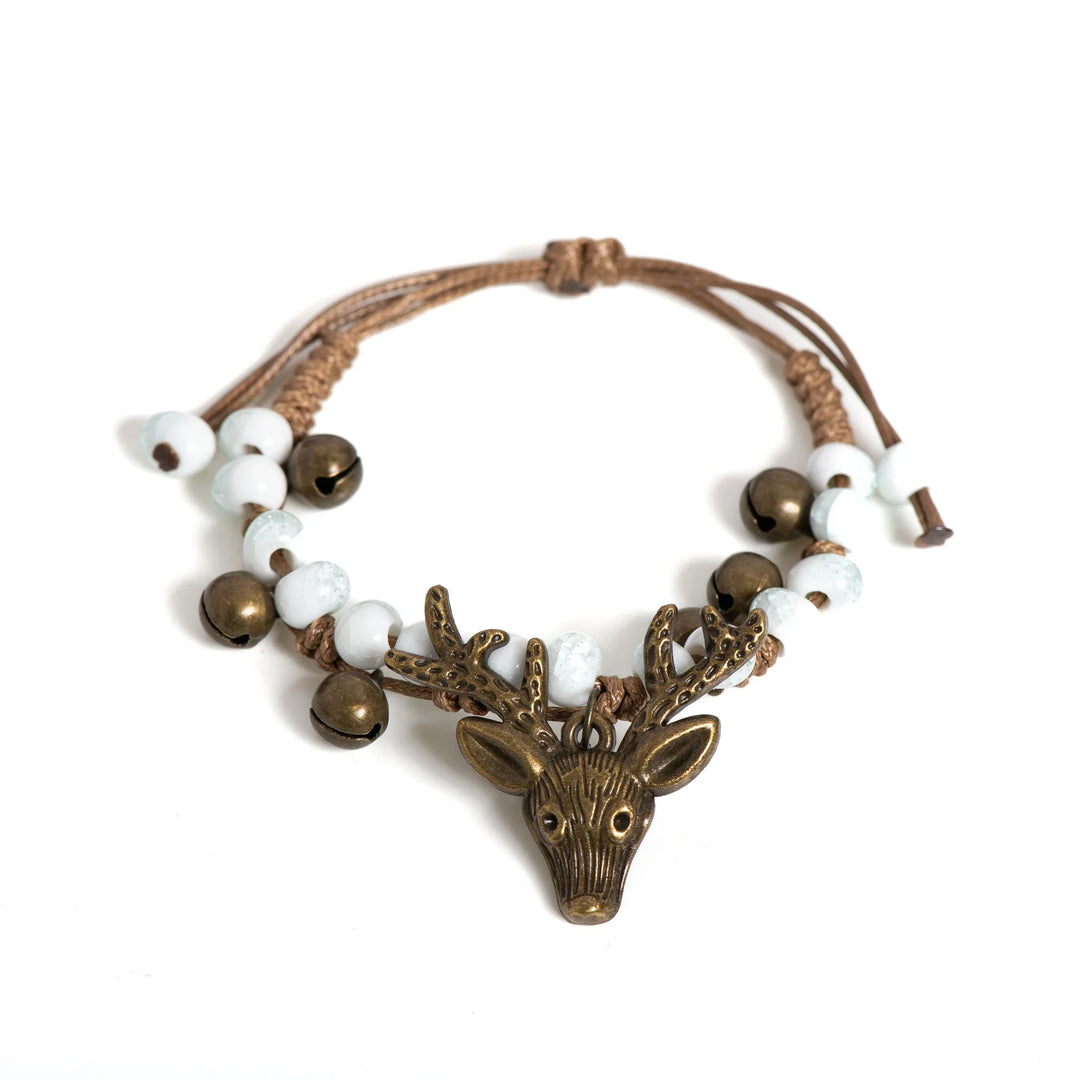 Bracelet en céramique fait main avec charme de faon