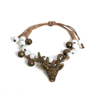 Bracelet en céramique fait main avec charme de faon