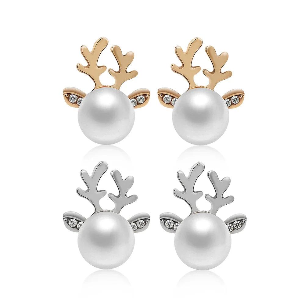 Boucles d'oreilles en perles de renne de Noël