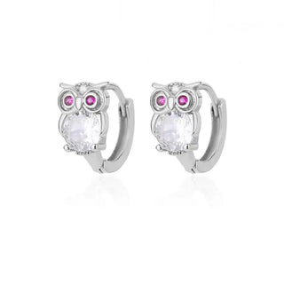 Boucles d'oreilles créoles animaux en cristal