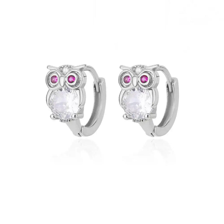 Boucles d'oreilles créoles animaux en cristal