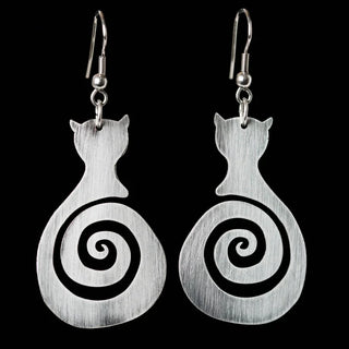 Boucles d'oreilles en spirale de chat vintage