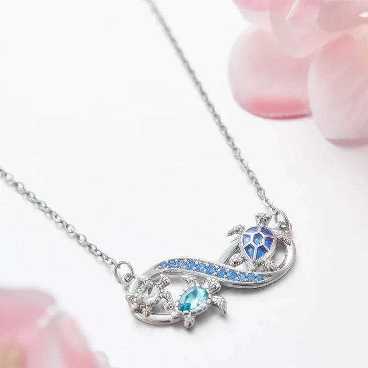 Collier Tortue Infini avec Cristaux Étincelants