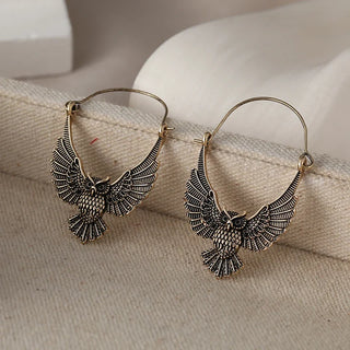 Boucles d'oreilles vintage bohémiennes en forme de hibou