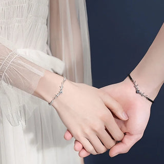 Bracelet Cœur en Bois de Cerf avec Zircon