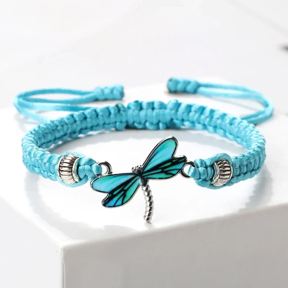 Bracelet Tissé à la Main Rêves de Libellule