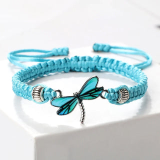 Bracelet Tissé à la Main Rêves de Libellule