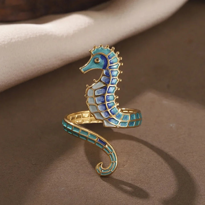 Bague Ajustable Hippocampe Rêves Océaniques