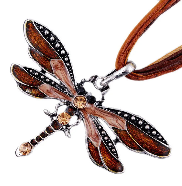 Pendentif en Forme de Libellule en Cristal