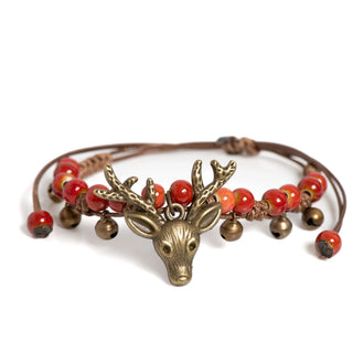 Bracelet en céramique fait main avec charme de faon
