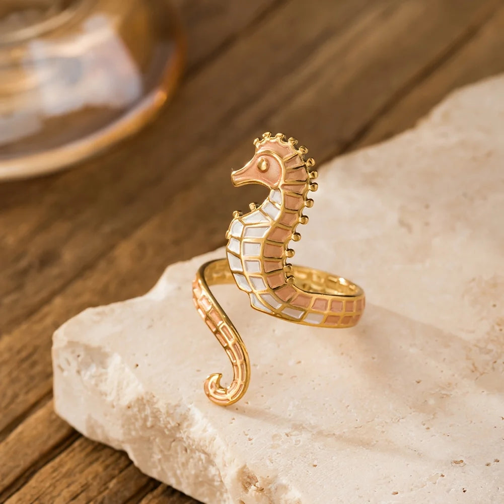 Bague Ajustable Hippocampe Rêves Océaniques