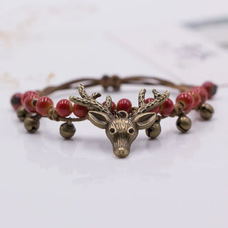 Bracelet en céramique fait main avec charme de faon