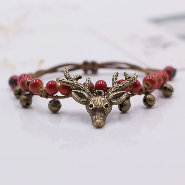 Bracelet en céramique fait main avec charme de faon
