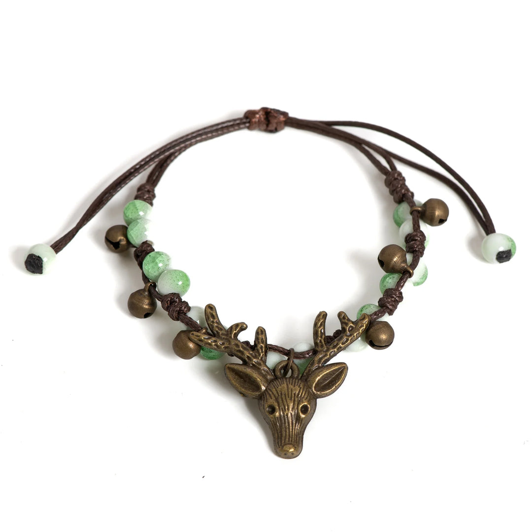Bracelet en céramique fait main avec charme de faon