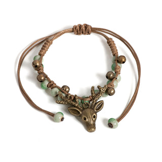 Bracelet en céramique fait main avec charme de faon
