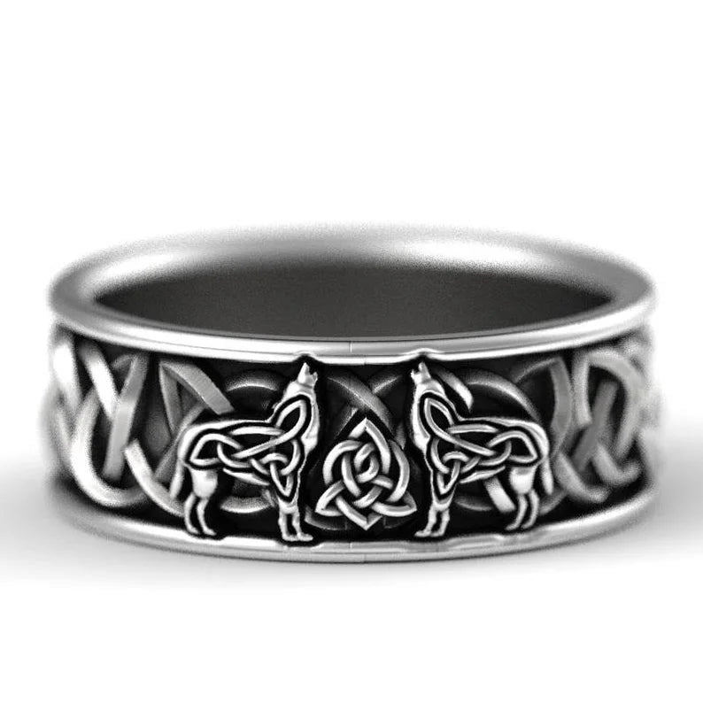 Bague Viking Wolf Pièce Statement