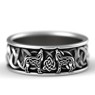 Bague Viking Wolf Pièce Statement