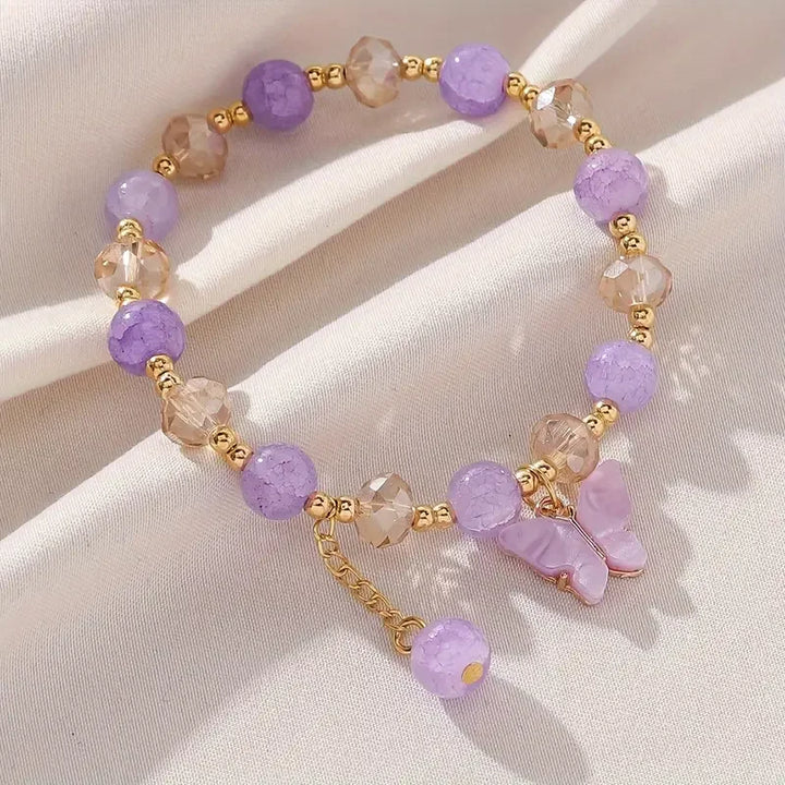 Bracelet Élastique Perlé Belle Papillon