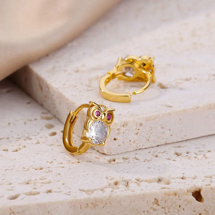 Boucles d'oreilles créoles animaux en cristal