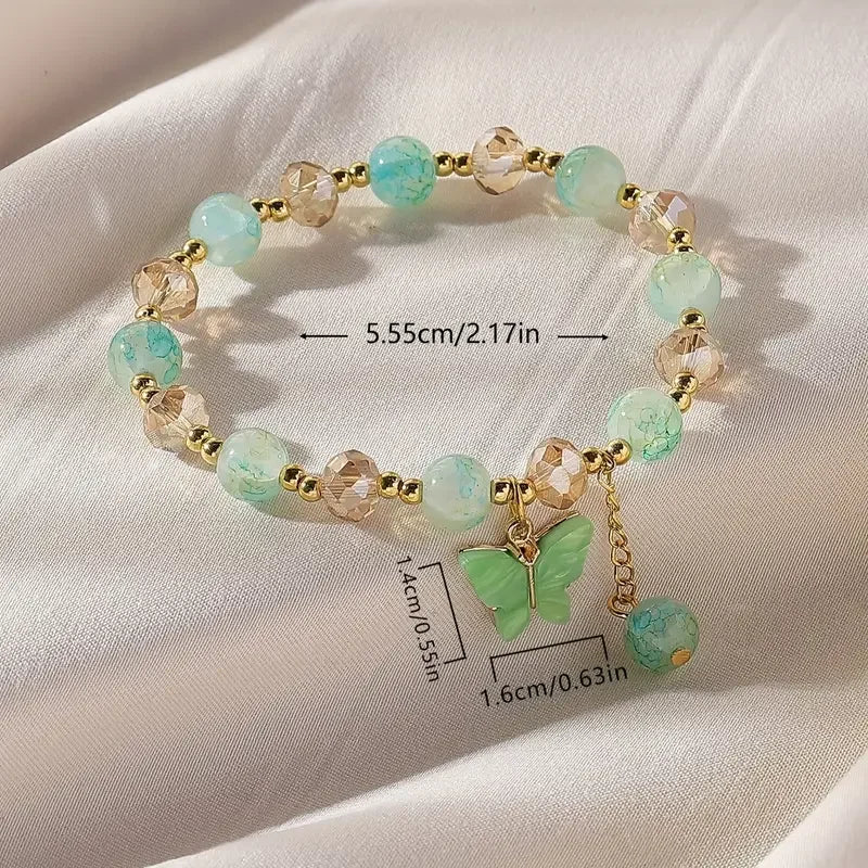 Bracelet Élastique Perlé Belle Papillon
