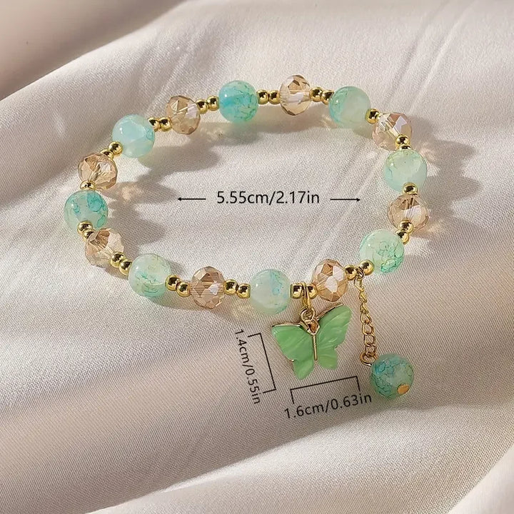 Bracelet Élastique Perlé Belle Papillon