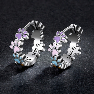 Boucles d'oreilles Pattes Colorées en Argent Sterling