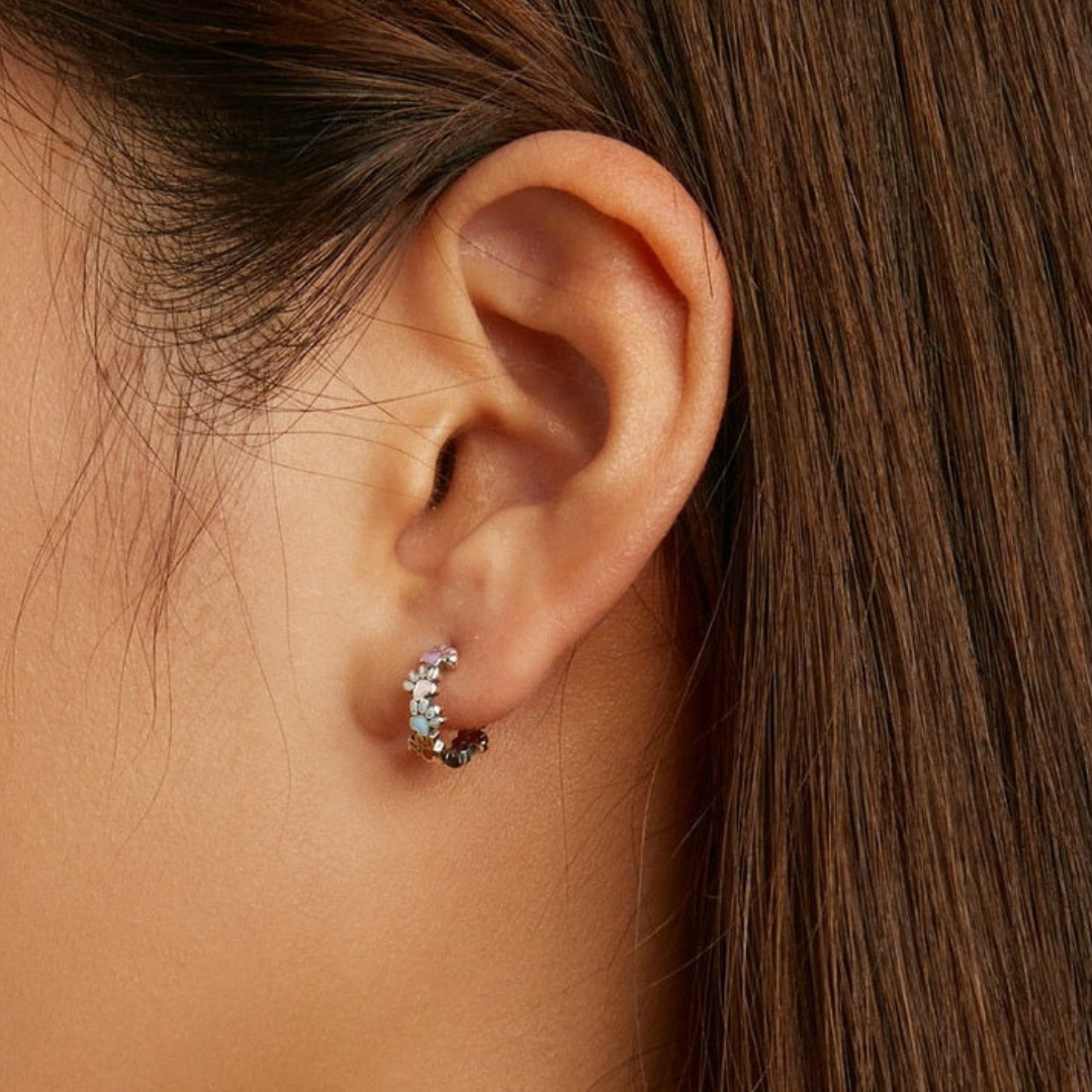 Boucles d'oreilles Pattes Colorées en Argent Sterling