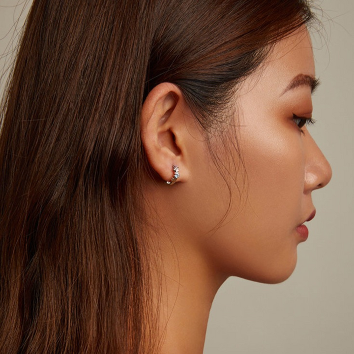Boucles d'oreilles Pattes Colorées en Argent Sterling