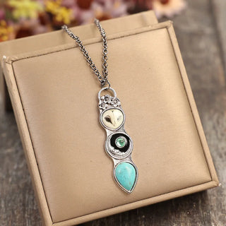 Collier Bar en Sagesse de Hibou Turquoise