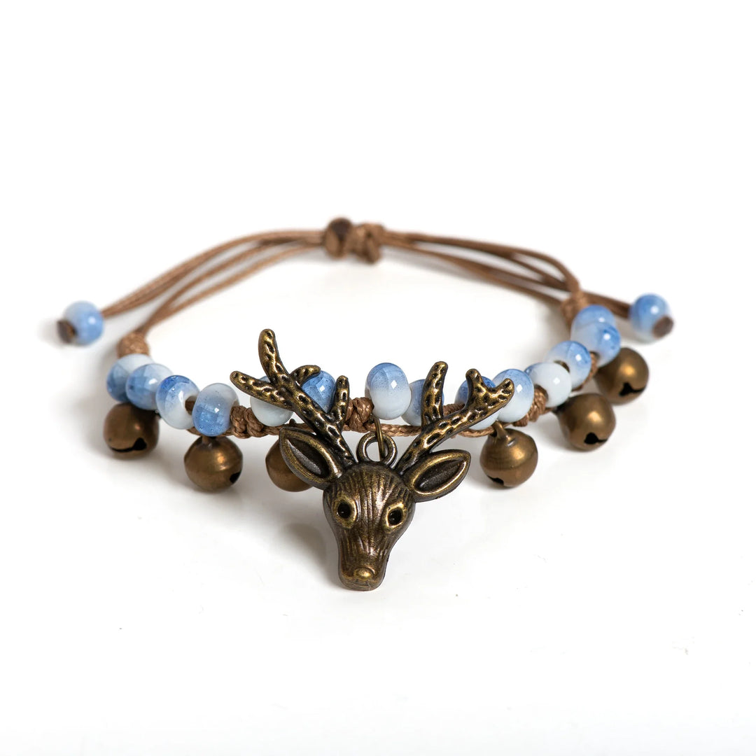 Bracelet en céramique fait main avec charme de faon