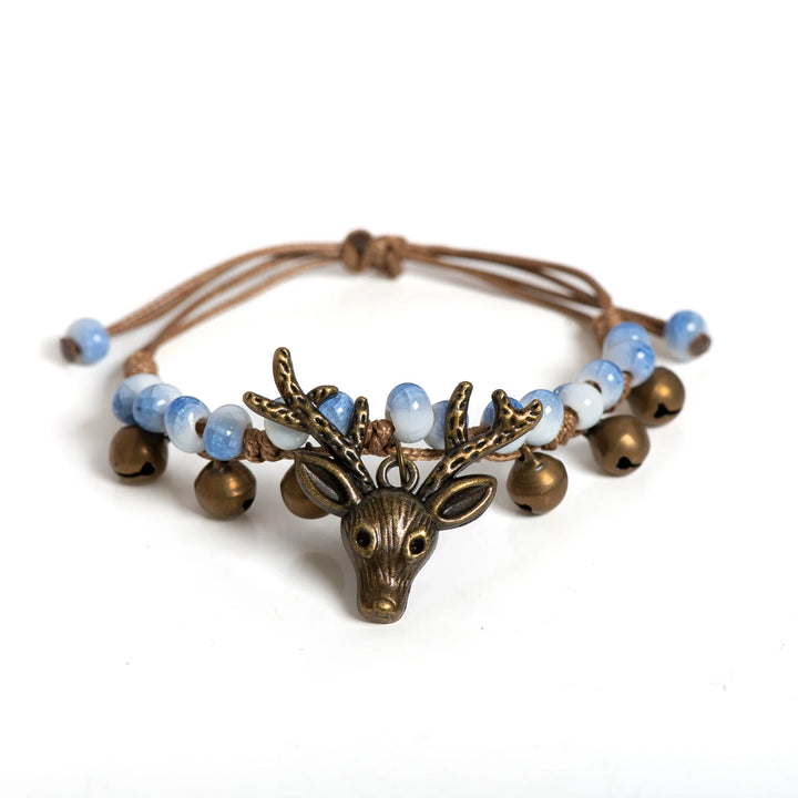 Bracelet en céramique fait main avec charme de faon