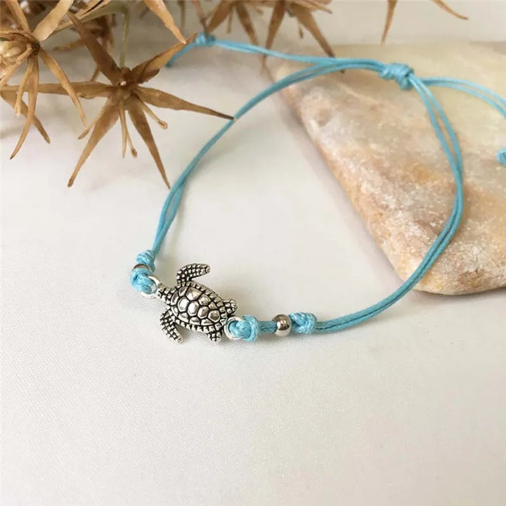 Bracelet Cheville en Cuir de Tortue de Mer