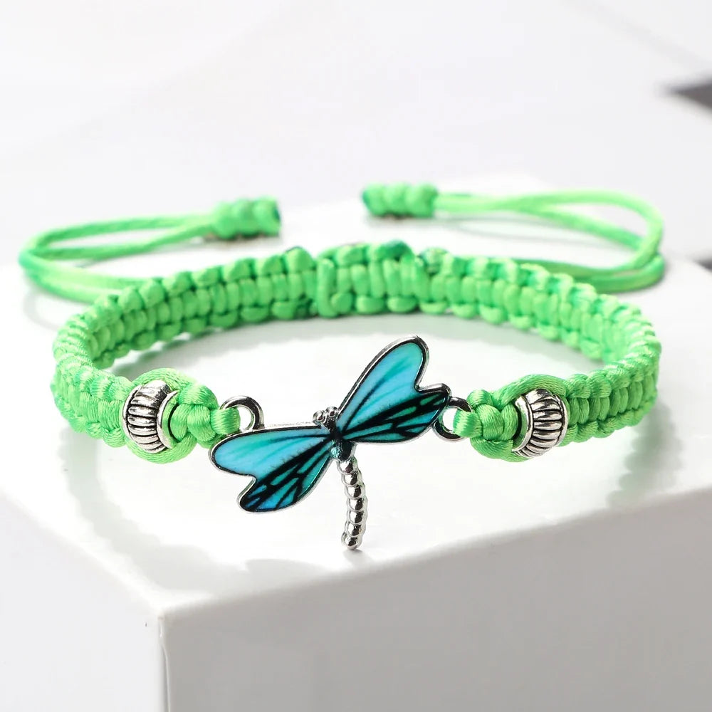 Bracelet Tissé à la Main Rêves de Libellule