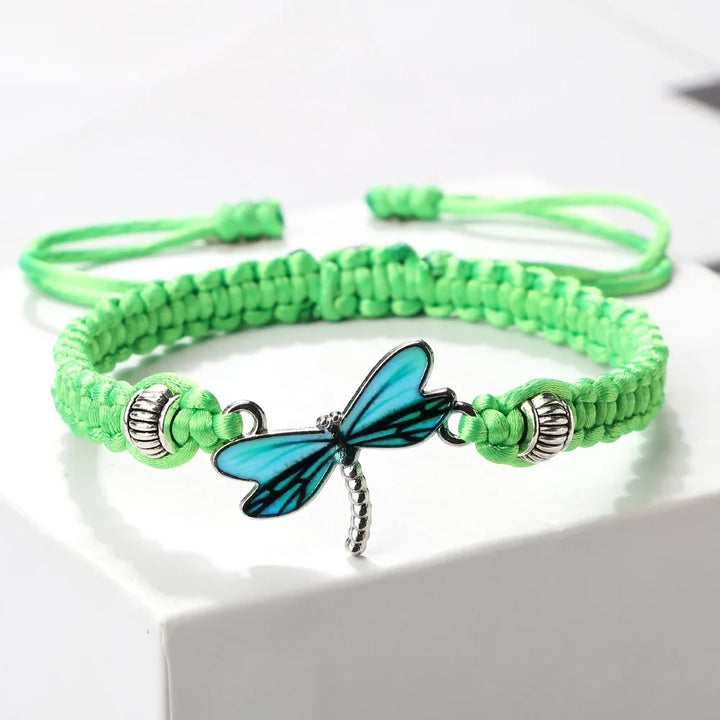 Bracelet Tissé à la Main Rêves de Libellule