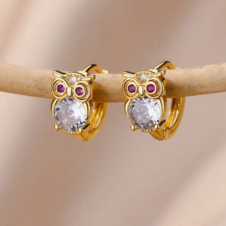 Boucles d'oreilles créoles animaux en cristal
