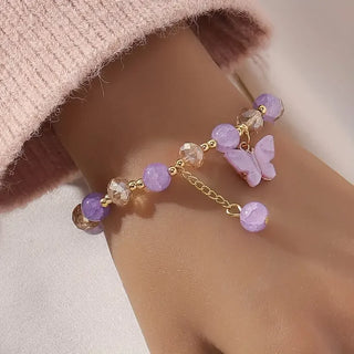 Bracelet Élastique Perlé Belle Papillon