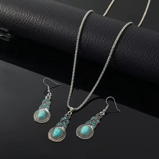 Priscilla™ - Parure Vintage en Turquoise
