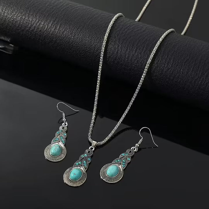 Priscilla™ - Parure Vintage en Turquoise
