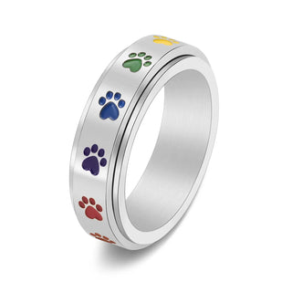 Bague Anti-Stress Pivotante – Acier Inoxydable avec Pattes Arc-en-Ciel
