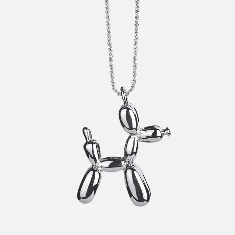 Collier Pendentif Chien Ballon Doré