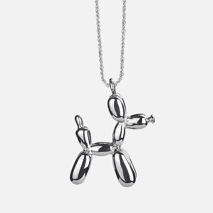 Collier Pendentif Chien Ballon Doré